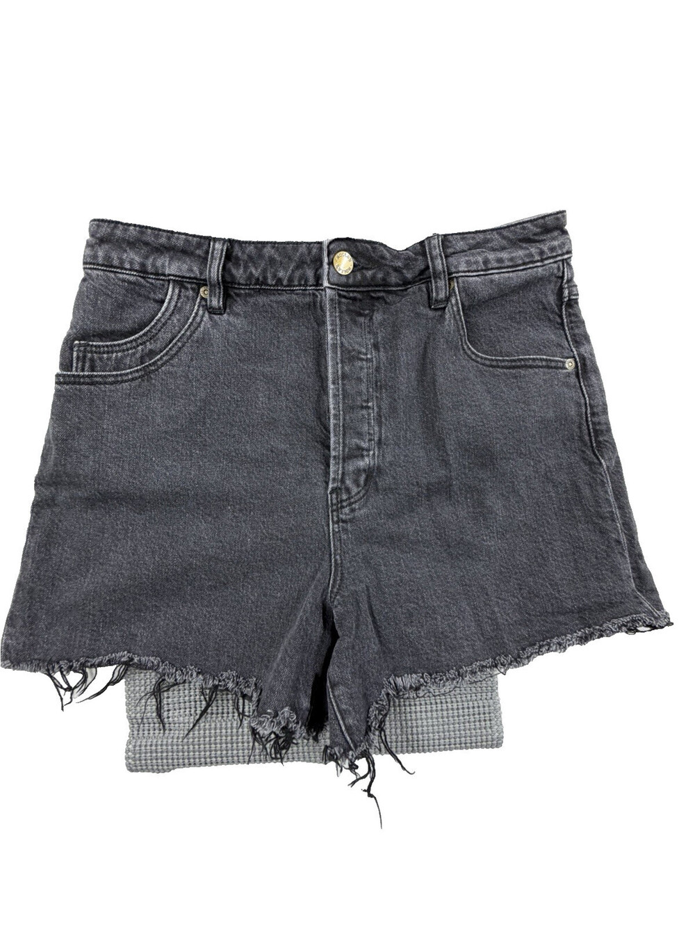 Rolla's Original Short High Rise Cut-Off Denim Shorts‎ Black Women's S 31 AU 13
